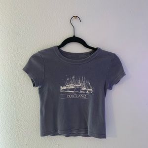 navy blue portland cropped tee